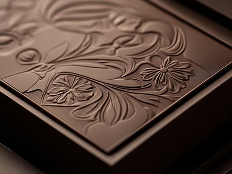 Premium product packaging in warm mocha shades featuring embossed textures, elegant branding details, and sophisticated luxury aesthetics