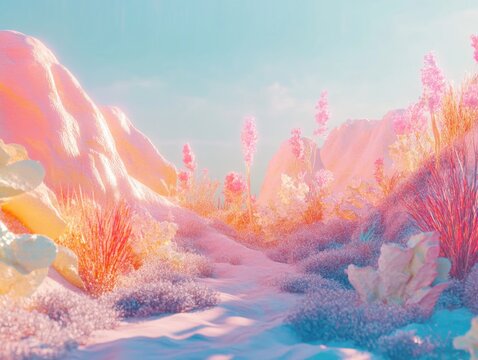 Dreamlike cinematic abstraction featuring gentle layered textures, imaginative forms, and an atmospheric surreal visual composition
