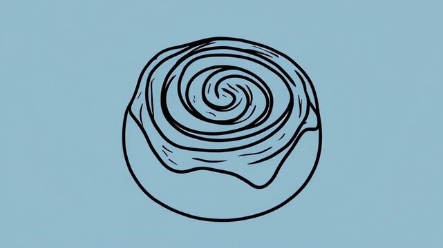 Sweet Cinnamon Swirl Pastry in a Repeating Pattern with Icing during a Studio Shoot