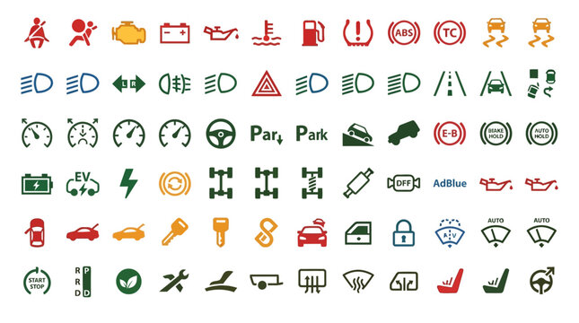 Collection of road traffic signs.