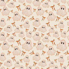 Seamless Repeat pattern of spooky halloween