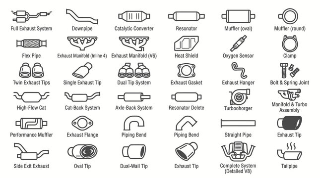 Various types of car parts.