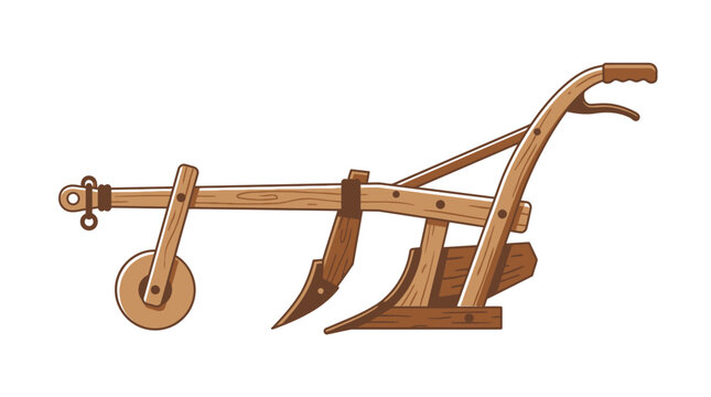 Wooden Farm Plow Tool.