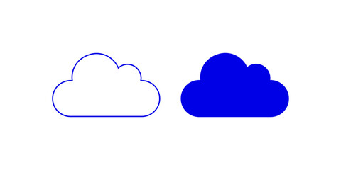 Fototapeta premium Cloud Icon Set Featuring Line and Glyph Style Symbols for Cloud Computing Storage Data Networks Technology Platforms and Digital Services