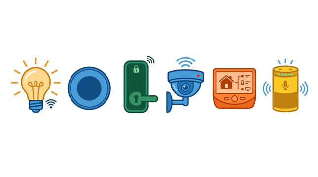 Smart Home System and Internet of Things Icons