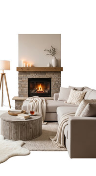Cozy living room with sofa.