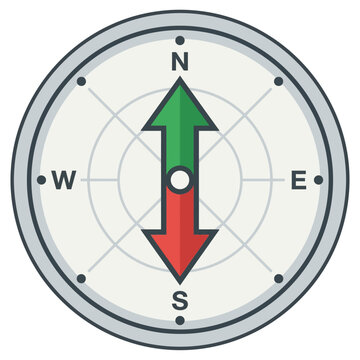 Compass Navigation Tool: A classic compass with a clear display showing North, South, East, and West, featuring a needle pointing directionally, ideal for guidance and exploration.