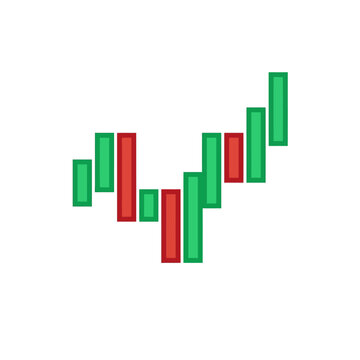 Candlestick Chart Visual: A simplified, abstract representation of a financial candlestick chart, showing fluctuating market trends with red and green bars against a clean background.