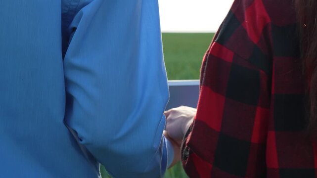 Precision agriculture illustrated, Rural tech enthusiasts, Advanced farming solutions, Agricultural development, Field research technologies, Crop management with devices, Smart technology in
