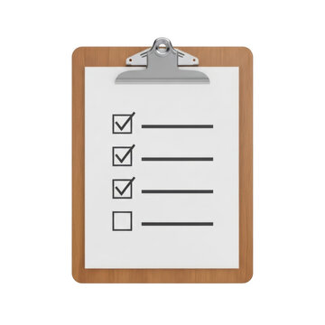 Clipboard with blank checklist and checkboxes for notes