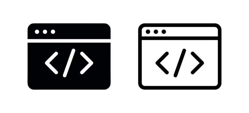 Web browser and programming code icons