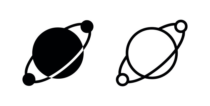 Planet orbit space universe icon