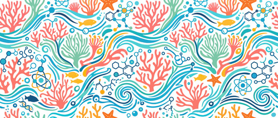 Oceanic Coral Reef Science Pattern © jorok