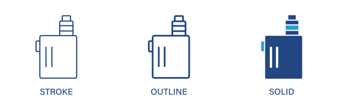 Vape icon with editable stroke, outline and solid styles. Vape icons. Vector icon illustration.