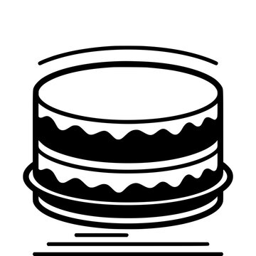 Classic three-layer cake illustration for celebrations. Minimalist dessert vector design ideal for baking and party graphics.