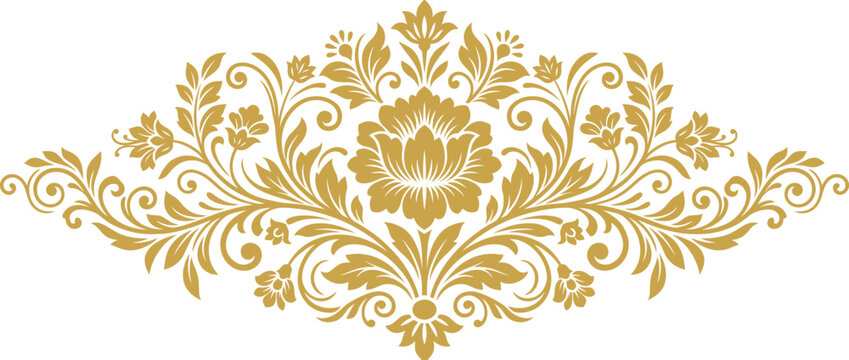 Elegant Golden Floral Swirl Ornament