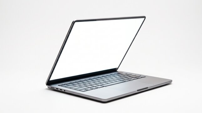 Open ultrabook laptop on a sleek workspace. Modern tech device for professionals and students.