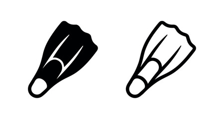 Swim flippers icons for diving and snorkeling © liubomir118809