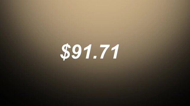 Animated dollar counter increasing smoothly from 0 to 500 on a warm golden gradient background, representing financial growth, business success, investment