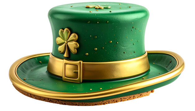 Green hat w/gold trim & shamrock, St. Patrick's day themed