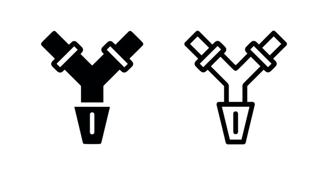 Y-junction pipe plumbing connector icons