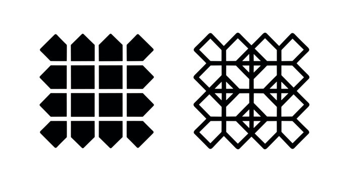Geometric Lattice and Architectural Pattern Icon