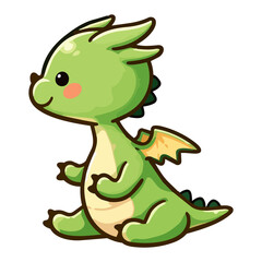 Obraz premium Cute and Kawaii Dragon Illustration - Clipart