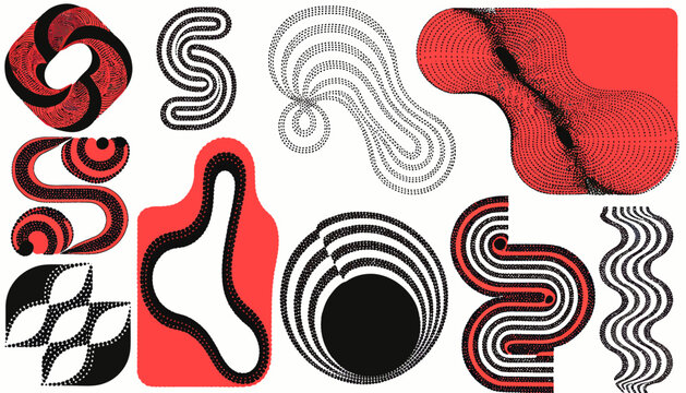Abstract Geometric Organic Shapes Vector Art Collection