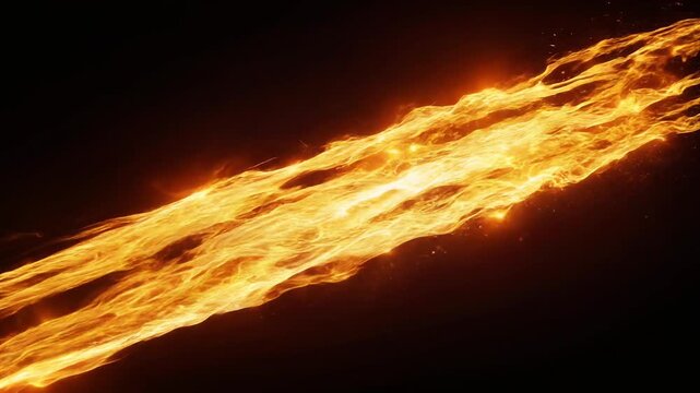 Fire transition loop flames sweeping diagonally with edges glowing continuously warm