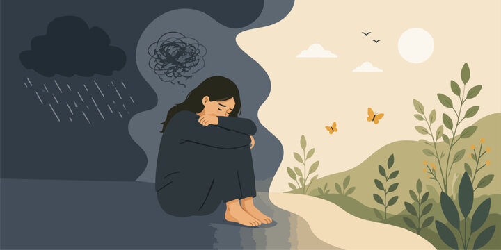 Banner on the topic of anxiety, depression, and mental health