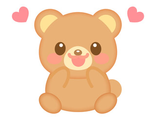 Obraz premium お座りする可愛いクマのイラスト素材5