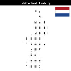 Obraz premium Map of Netherland region Limburg in small size dots