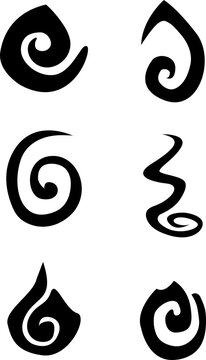 A set of vortex vector icons, the vortex symbol