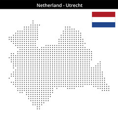 Fototapeta premium Map of Netherland region Utrecht in small size square dots