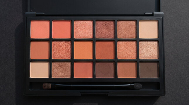 Colorful professional eyeshadow palette with matte and shimmer shades.