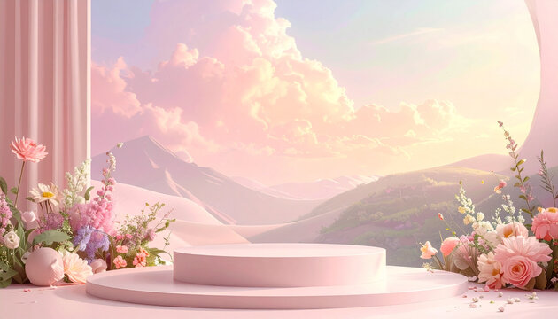 Pink Garden Landscape