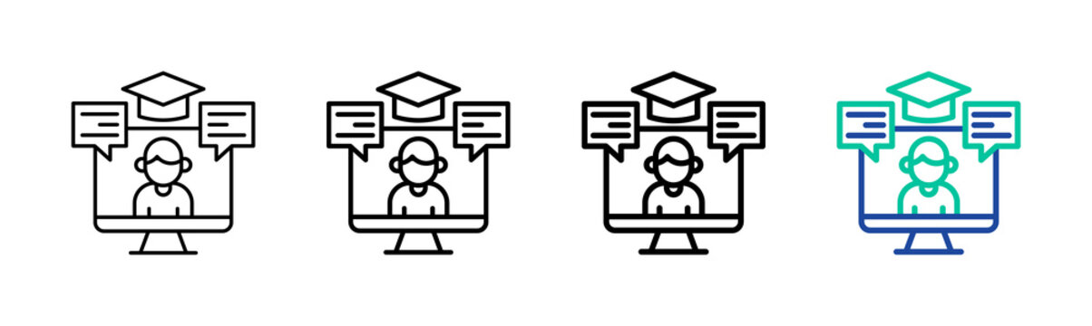 Elearning Icon Collection Different Style Outline