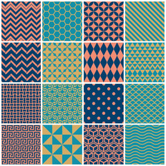 Fototapeta premium Geometric Vector Pattern Set in Modern Colors