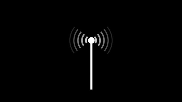 Wireless Technology WIFI hotspot lines Icons. Hotspot icon isolated.  hotspot symbol stroke icon glowing neon animation with black background.