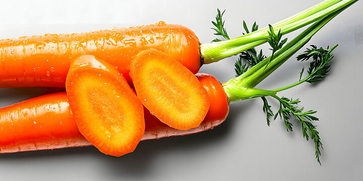 Fresh carrot on a light background
