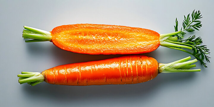Fresh carrot on a light background