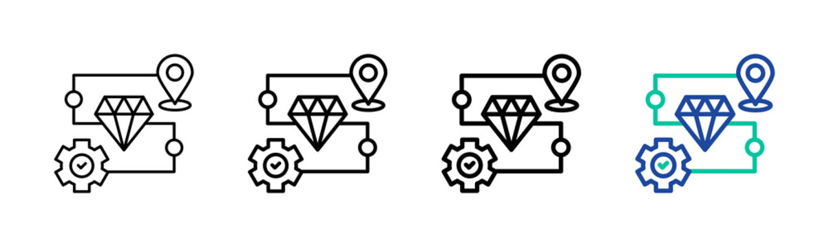 Value Stream Mapping Icon Collection Different Style Outline