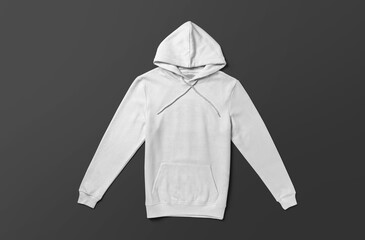 Hoodie Mock-Up isolated on background. White Sweatshirt for mockup. © Lok
