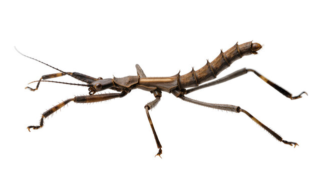 Isolated brown stick insect, a fascinating example of mimicry and camouflage in nature