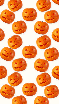 Jack-o'-lanterns creating a seamless pattern for halloween designs