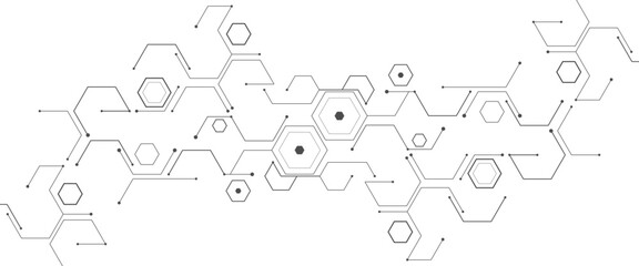 Vector hexagons pattern geometric simple hexagonal line and dot elements medical technology illustration background © AJ Unick Creator