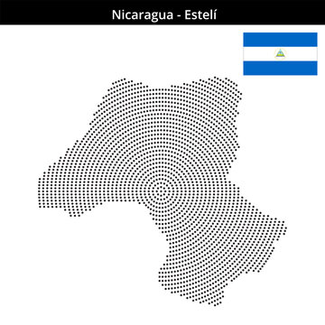 Map of Nicaragua region Estel&iacute; in concentric small dots