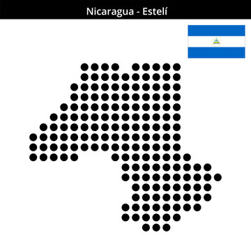 Map of Nicaragua region Estel&iacute; in large size dots