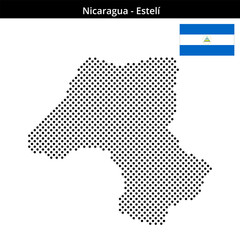 Fototapeta premium Map of Nicaragua region Estelí in medium sized cross shaped dots