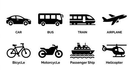 Obraz premium Transportation Vehicle Icon Set